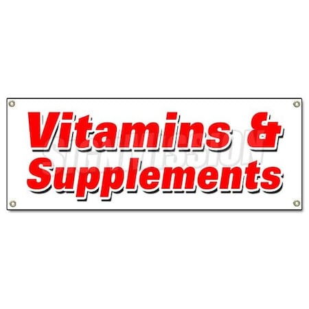 Signmission VITAMINS & SUPPLEMENTS BANNER SIGN leading brands nature healthy sale B-Vitamins & Supplements